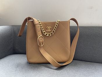 Chanel Calfskin Hobo Bag Beige AS2844 29cm