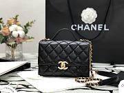 Chanel Mini Flap Bag Handle Lambskin & Gold Metal Black AS2796 12.5 x 17.5 x 5.5 cm - 1