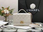 Chanel Mini Flap Bag Handle Lambskin & Gold Metal White AS2796 12.5 x 17.5 x 5.5 cm - 2
