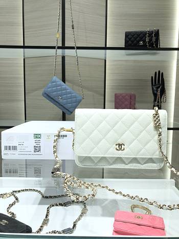 Chanel Wallet On Chain White AP2400 19 cm
