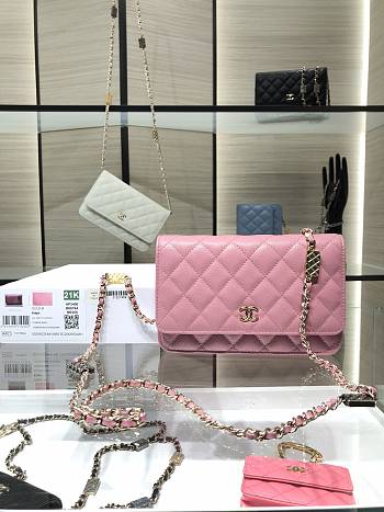 Chanel Wallet On Chain Pink AP2400 19 cm