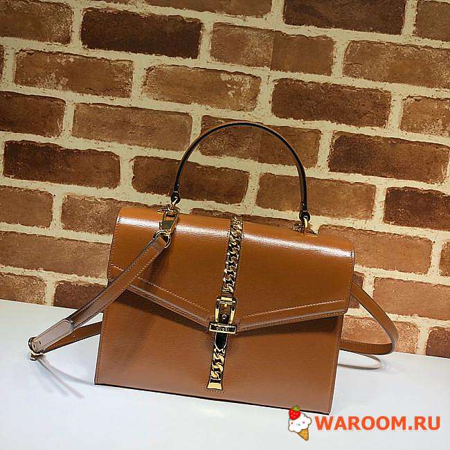 Gucci Sylvie 1969 Small Top Handle Bag Brown 602781 26 x 19 x 10.5 cm - 1