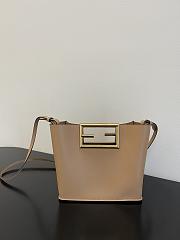 Fendi Small Way Leather Shoulder Bag Beige 8BS054 20x9x17cm - 1