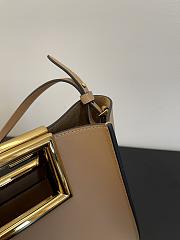 Fendi Small Way Leather Shoulder Bag Beige 8BS054 20x9x17cm - 5