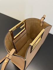 Fendi Small Way Leather Shoulder Bag Beige 8BS054 20x9x17cm - 3