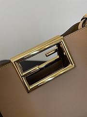Fendi Small Way Leather Shoulder Bag Beige 8BS054 20x9x17cm - 2