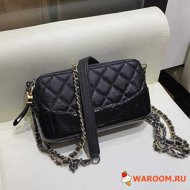 Chanel Gabrielle Clutch Black In Grain Leather A94505 18 x 6 x 11 cm - 1