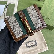 Gucci Jackie 1961 Card Case Wallet GG Supreme Canvas Beige ‎645536 11 × 8.5 x 3 cm - 1