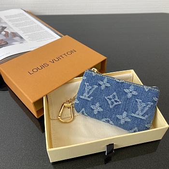 Louis Vuitton Key Pouch Denim N62659 11.5 x 6.5cm
