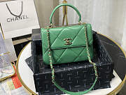 Chanel Small Flap Bag With Top Handle Green A92236 25cm - 2