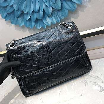 YSL Large Niki Calfskin Leather Black 4988830 32 x 23 x 9 cm