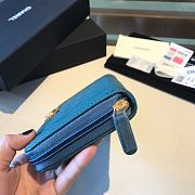 Chanel Boy Long Zipped Wallet Grained Leather Teal A80815 19cm - 6