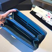 Chanel Boy Long Zipped Wallet Grained Leather Teal A80815 19cm - 5