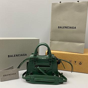 Balenciaga Mini Neo Classic Top Handle Bag Crocodile Leather Green 63852415V67 22 x 14 x 11 cm