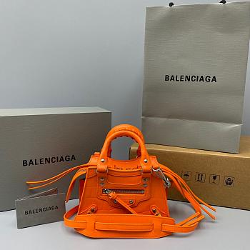 Balenciaga Mini Neo Classic Top Handle Bag Crocodile Leather Neon Orange 63852415V67 22 x 14 x 11 cm