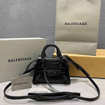 Balenciaga Mini Neo Classic Top Handle Bag Crocodile Leather Black 63852415V67 22 x 14 x 11 cm