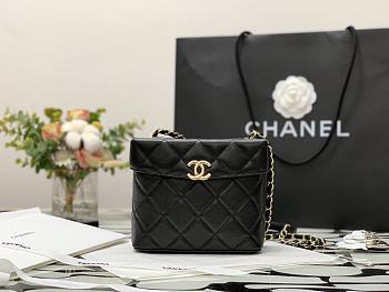 Chanel Small Box Bag Lambskin & Gold Metal Black AS2877 14.5 x 16.5 x 7 cm