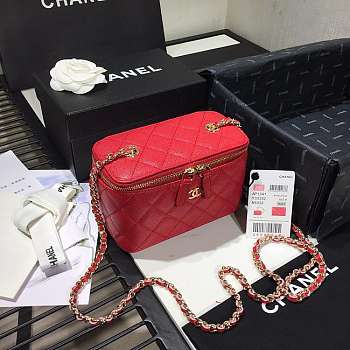 Chanel Cosmetic Bag Red AS1341 16 × 8 × 10cm