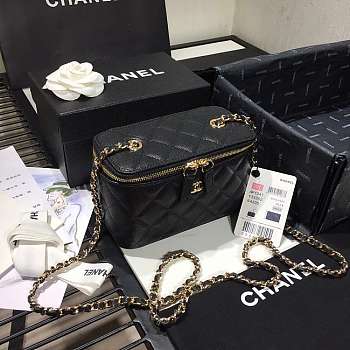 Chanel Cosmetic Bag Black AS1341 16 × 8 × 10 cm