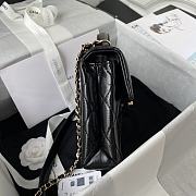 Chanel Mini FLap Bag With Top Handle Crumpled Leather Black AS2892 20 x 15 x 6.5 cm - 6