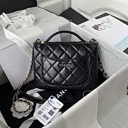 Chanel Mini FLap Bag With Top Handle Crumpled Leather Black AS2892 20 x 15 x 6.5 cm - 3