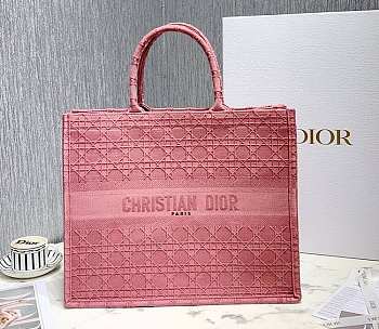 Dior Book Tote Pink Cannage Embroidery 41cm