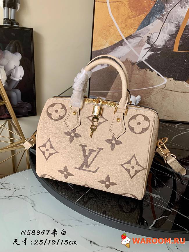 Louis Vuitton Speedy Bandoulière 25 Bicolor Monogram Pattern Creme/Beige M58947 25 x 19 x 15 cm - 1