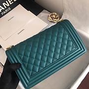 Chanel Medium Boy Bag Classic Gold-tone Metal Grained Leather Teal A67086 25cm - 4