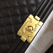 Chanel Medium Boy Bag Classic Gold-tone Metal Grained Leather Black A67086 25cm - 6