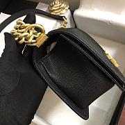 Chanel Medium Boy Bag Classic Gold-tone Metal Grained Leather Black A67086 25cm - 5
