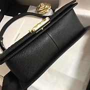 Chanel Medium Boy Bag Classic Gold-tone Metal Grained Leather Black A67086 25cm - 3