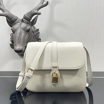 Celine Medium Tabou Smooth Leather White 196583DK1 22 x 16 x 7 cm