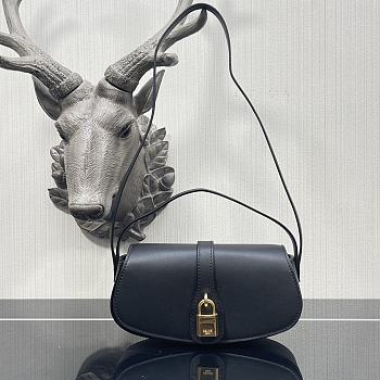 Celine Clutch On Strap Smooth Leather Black 10I593DQ1 18 × 8 × 5 cm 