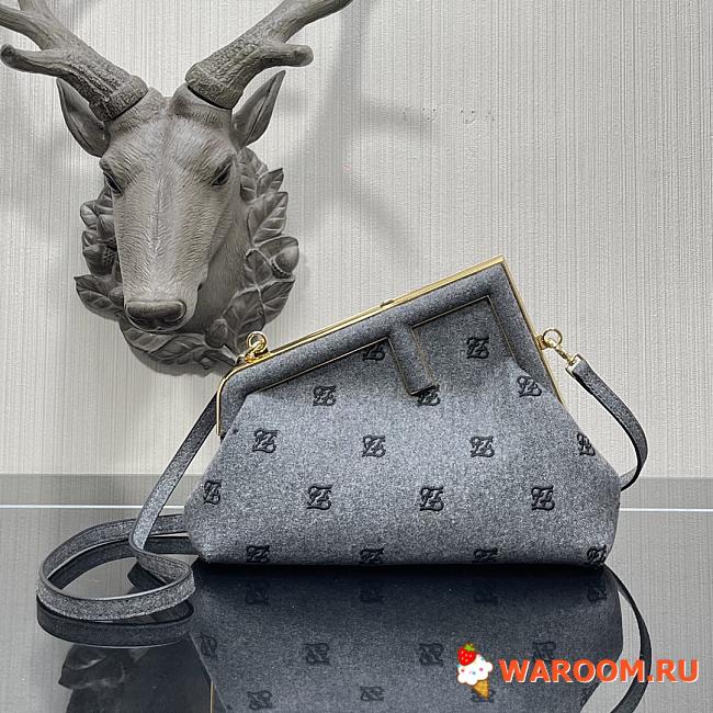 Fendi Small First Flannel Gray 8BP129ABVE 26 x 9.5 x 18 cm - 1
