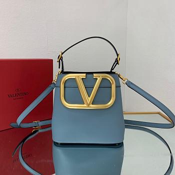 Valentino Supervee Leather Handbag Blue WW2B0J74ZXL 20 x 19 x 12 cm