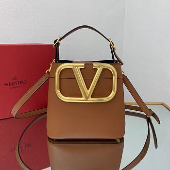 Valentino Supervee Leather Handbag Brown WW2B0J74ZXL 20 x 19 x 12 cm