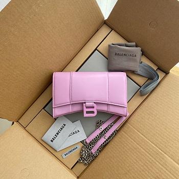 Balenciaga Hourglass Wallet On Chain Pink 6560501 19 x 12 x 5 cm