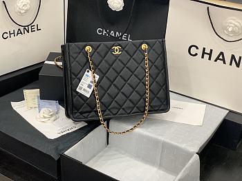 Chanel Large Shopping Bag Grained Leather Black AS2360 23 x 35.5 x 9.5 cm