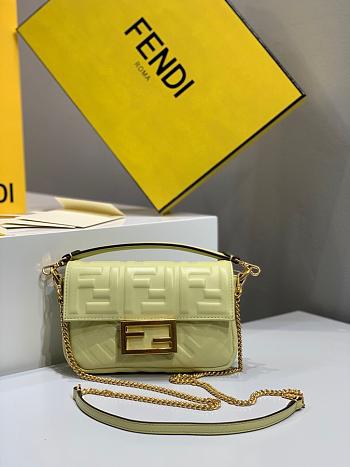 Fendi Small Baguette Nappa Leather Lime 8BS017 18 x 4 x 11 cm