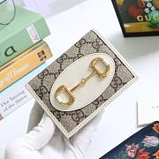 Gucci Horsebit 1955 Card Case Wallet Canvas White ‎621887 11 x 8.5 x 3 cm - 1