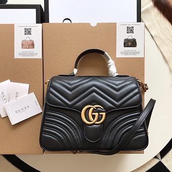 Gucci GG Marmont Small Top Handle Bag Black 27 x 19 x 10.5 cm