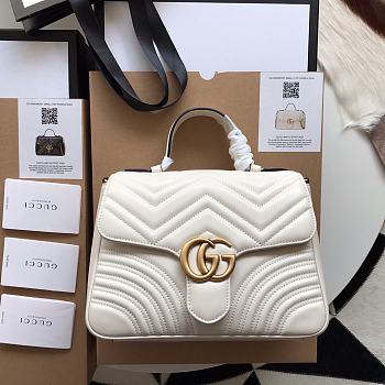 Gucci GG Marmont Small Top Handle Bag White 27 x 19 x 10.5 cm