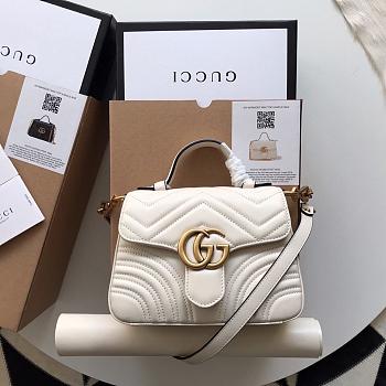 Gucci GG Marmont Mini Top Handle Bag White ‎547260 21 x 15.5 x 8 cm