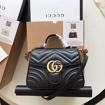 Gucci GG Marmont Mini Top Handle Bag Black ‎547260 21 x 15.5 x 8 cm