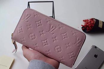 Louis Vuitton Zippy Wallet Monogram Leather Powder Pink M64090 19.5 x 10 cm