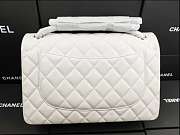 Chanel Flap Bag Lambskin Leather gold chain white A1113 30cm - 4
