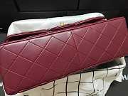 Chanel Flap Bag Lambskin Leather gold chain burgundy A1113 30cm - 2