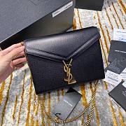 Ysl Cassandra Medium Chain Bag Grained Leather Black 532750 22 x 16.5 x 5.5 cm - 1