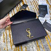 Ysl Cassandra Medium Chain Bag Grained Leather Black 532750 22 x 16.5 x 5.5 cm - 5