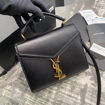 Ysl Cassandra Mini Top Handle Bag Grained Leather Black 623930 20 x 16 x 7.5 cm